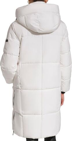 DKNY Women's Hooded Long Puffer, Thistle in Saudi Arabia