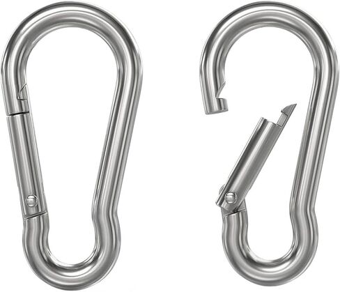 6 PCS 304 Stainless Steel Carabiner Clip Spring Snap Hook M4 1.57inch Hook Heavy Duty Carabiner Clips for Keychain Outdoor, Climbing, Camping, Hiking, Traveling in Saudi Arabia