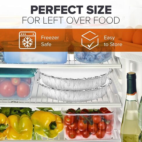 Fit Meal Prep 50 Pack 8" Round Aluminum Foil Pans with Lids, 8 inch Take Out Containers with Cardboard Covers for Freshness, Heavy Duty Disposable Baking Pie Pan for Cooking, Freezer & Oven Safe in Kuwait
