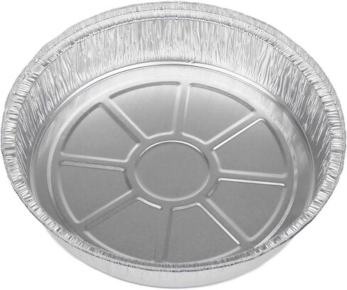 Fit Meal Prep 50 Pack 8" Round Aluminum Foil Pans with Lids, 8 inch Take Out Containers with Cardboard Covers for Freshness, Heavy Duty Disposable Baking Pie Pan for Cooking, Freezer & Oven Safe in Kuwait