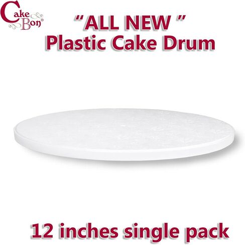 Cakebon White Plastic Reusable Cake Boards 12 Inch Round - 1/2 Inch Thick Cake Board or Cake Drum, Sturdy Cake Base, Ideal for 10 Inch Cake, 12-Pack in Saudi Arabia