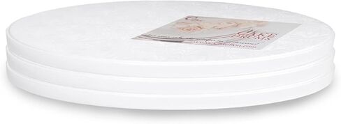 Cakebon White Plastic Reusable Cake Boards 12 Inch Round - 1/2 Inch Thick Cake Board or Cake Drum, Sturdy Cake Base, Ideal for 10 Inch Cake, 12-Pack in Saudi Arabia