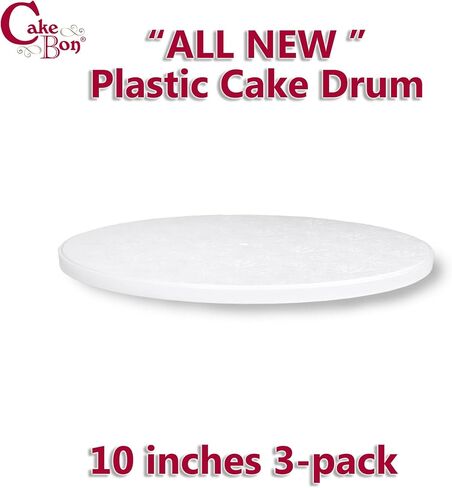 Cakebon White Plastic Reusable Cake Boards 12 Inch Round - 1/2 Inch Thick Cake Board or Cake Drum, Sturdy Cake Base, Ideal for 10 Inch Cake, 12-Pack in Saudi Arabia