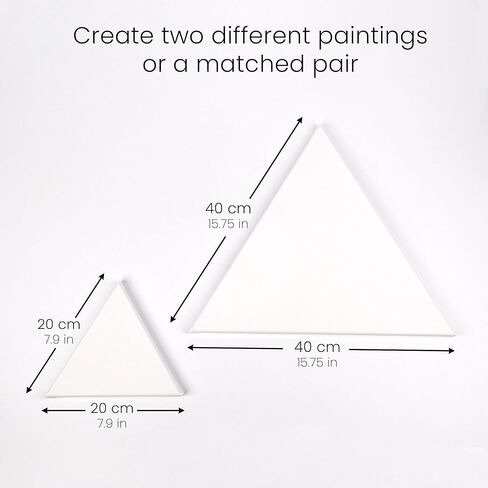 قطعتان من القماش المثلث من WA Portman - قماش مثلث صغير وكبير - قطر 20 سم و40 سم (15.75 بوصة و7.9 بوصة) - قطعتان من القماش المثلث للرسم - قماش على شكل قطعتين من القماش الصغير والكبير in Kuwait