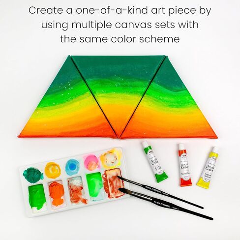 قطعتان من القماش المثلث من WA Portman - قماش مثلث صغير وكبير - قطر 20 سم و40 سم (15.75 بوصة و7.9 بوصة) - قطعتان من القماش المثلث للرسم - قماش على شكل قطعتين من القماش الصغير والكبير in Kuwait