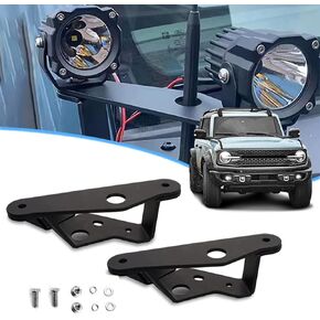 LED Light Bar Mounting Bracket, A Pillar Hood Led Work Light Mount Bracket Clamp Holder, Compatible with 2021 2022 2023 Ford Bronco, 2 PCS, Installing Without Drilling