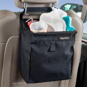 High Road TrashStash Car Trash Can with Hinged Lid, Waterproof Hanging Garbage Bag for Car, SUV and Truck Seat Backs - Holds 3 Gallons of Car Trash