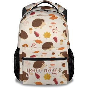 Hedgehog Backpack for Girls Boys, 16 Inch Brown Backpacks for School, Cute Lightweight Durable Bookbag for Kids