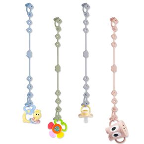 Toy Straps for Baby, 6 Pack Adjustable Silicone Toy Safety Straps for Stroller, High Chair, Car Seat, Teething Toy, Cribs, Food Grade Silicone, Multi Colors (Blue+Green+Gray+Beige+Pink+Khaki)