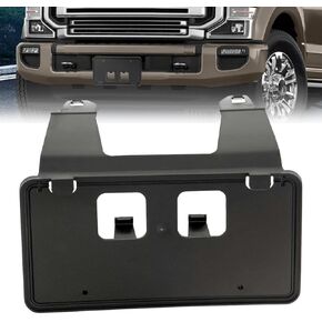 KARPAL Front LH + RH Bumper Guards Pads Caps + License Plate Frame Bracket Compatible with 2009-2014 Ford F150 F-150