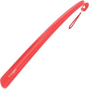 TYGA Shoe Horn Long Handled 17in 43cm Long Shoe Horn-Plastic Shoehorn for Men, Women with Comfort Grip Long Shoe Horns-Flexible Extra Long Shoe Horn for Elderly (Orange) (Pack of 1)