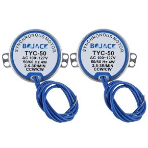 BOJACK 2PCS Synchronous Motor AC100~127V Volt 50/60HZ 4W 5-6RPM/MIN CW/CCW Turntable Motor for Electric, Crafts Tumbler, Model or Cup Turner Motor
