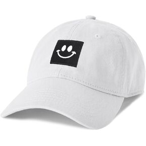 IYEBRAO Smiley Face Baseball Cap for Women Men,Fashionable Adjustable Unstructured Washed Cotton Dad Hat