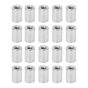 10 Pcs Round Coupling Nut M12 x 1.75 Female Thread 16mm Outer Diameter 40mm Length 304 Stainless Steel Silver Round Rod Coupling Nuts
