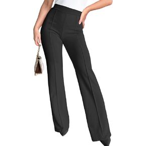 Wide Leg Dress Pants for Women Elastic High Waist Straight Leg Pants Business Casual Pull on Office Work Slacks