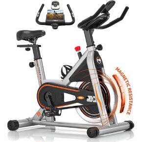 Exercise Bike, DMASUN Silent Magnetic Resistance Stationary Bike for Home with 350 LB Capacity, Workout Bike with Comfortable Seat Cushion, Digital Display with Pulse