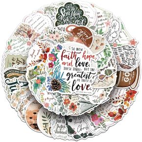 50Pcs Inspirational Christian Stickers - Jesus Stickers - Waterproof, Fade-Resistant Bible Verse Stickers - Christian Stickers for Water Bottles, Journaling, Kids, Women, Men in Saudi Arabia