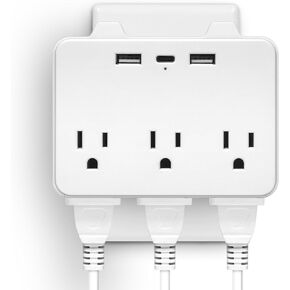 Power Strip Surge Protector - 8 Outlets & 3 USB Ports & 1 USB-C Port, 1700 Joules, 6 Feet Power Cord Angled Flat Plug, Spaced Outlets & ETL Listed Power Outlet for Home Office