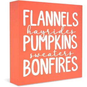 Orange Fall Decor, Fall Decorations for Home Office, Autumn Sign, Fall Sign, Fall Thanksgiving decorations, Orange Pumpkins Sign, Fall Office Desk Decor 5 X 5 Inch