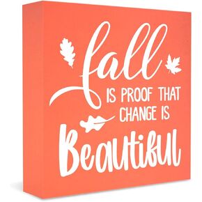 Orange Fall Decor, Fall Decorations for Home Office, Autumn Sign, Fall Sign, Fall Thanksgiving decorations, Orange Pumpkins Sign, Fall Office Desk Decor 5 X 5 Inch in Saudi Arabia