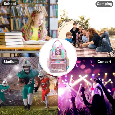 حقيبة ظهر مدرسية شفافة للبنات والأولاد، حقيبة كتب شفافة شديدة التحمل للأطفال شفافة من خلال حقيبة مدرسية (أسود مربعات) in Kuwait