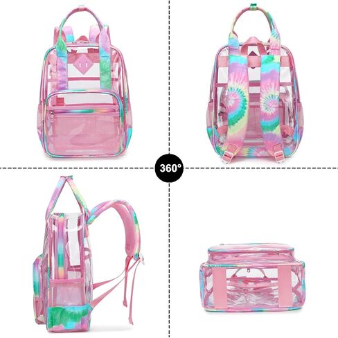حقيبة ظهر مدرسية شفافة للبنات والأولاد، حقيبة كتب شفافة شديدة التحمل للأطفال شفافة من خلال حقيبة مدرسية (أسود مربعات) in Kuwait