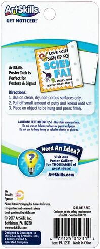 ArtSkills Tack Reusable Adhesive Putty for Hanging Posters, 64pc, White in Kuwait