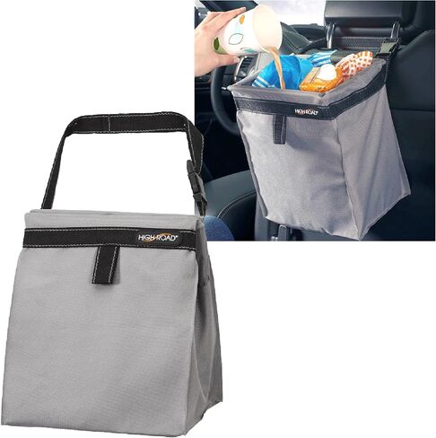 High Road TrashStash Car Trash Can with Hinged Lid, Waterproof Hanging Garbage Bag for Car, SUV and Truck Seat Backs - Holds 3 Gallons of Car Trash in Saudi Arabia