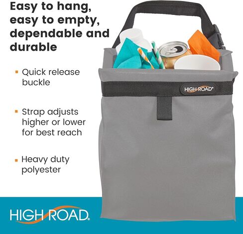 High Road TrashStash Car Trash Can with Hinged Lid, Waterproof Hanging Garbage Bag for Car, SUV and Truck Seat Backs - Holds 3 Gallons of Car Trash in Saudi Arabia