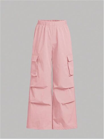 Floerns Girl's 2 Piece Outfits Short Sleeve Crewneck Ruched Tee and Cargo Pants in Saudi Arabia