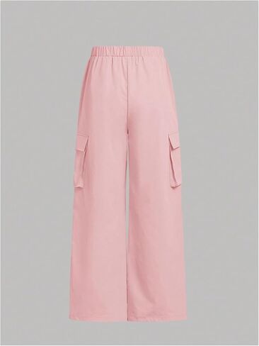 Floerns Girl's 2 Piece Outfits Short Sleeve Crewneck Ruched Tee and Cargo Pants in Saudi Arabia