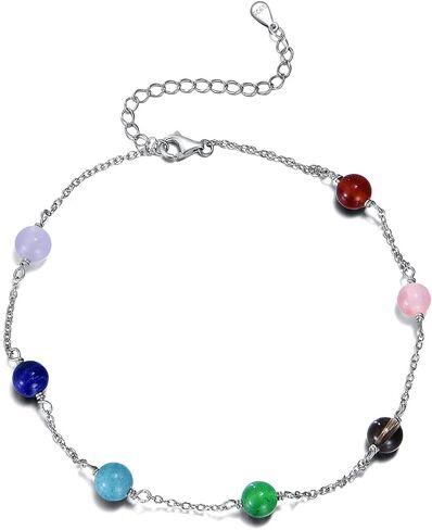 CRMAD Rose Pearl Anklet for Women S925 Sterling Silver Adjustable Pearl Bead Layered Plus Ankle Bracelet Beach Jewelry Gift (rose) in Kuwait