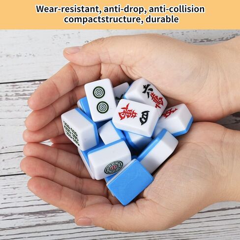 Chinese Mini Majiang 144 Melamine Tiles 1.0"(24MM) with Portable Travel Handbag Complete Mahjong Game Set - (Mah Jong, Mahjongg, Mah Jongg, Majiang, 中国麻将) in Saudi Arabia