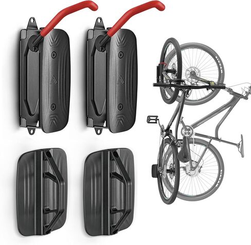 Swivel Bike Wall Mount, Bike Hangers for Garage, Bike Wall Mount with Two Extra Storage Hooks, Bike Hanger Wall Mount for Space Saving, Bike Rack Garage Holds Up to 77 lbs in Kuwait