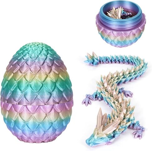 3D Printed Dragon Egg, Dragon Eggs with Dragon Inside, Articulated Dragon, Mystery Dragon Egg Fidget Toy, 3D Dragon Eggs Surprise Fidget Toy(A-Luminous) in Saudi Arabia