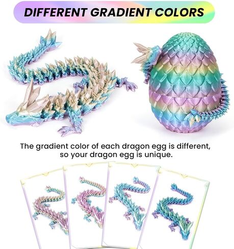 3D Printed Dragon Egg, Dragon Eggs with Dragon Inside, Articulated Dragon, Mystery Dragon Egg Fidget Toy, 3D Dragon Eggs Surprise Fidget Toy(A-Luminous) in Saudi Arabia