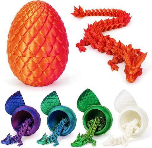 3D Printed Dragon Egg, Dragon Eggs with Dragon Inside, Articulated Dragon, Mystery Dragon Egg Fidget Toy, 3D Dragon Eggs Surprise Fidget Toy(A-Luminous) in Saudi Arabia