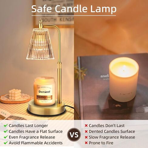 Candle Warmer Lamp, Electric Candle Lamp Warmer with Timer & Dimmer Adjustable Height Scented Candles, Gifts for Mom, Bedroom Home Decor Scented Wax, Compatible All Jar Candles in Saudi Arabia