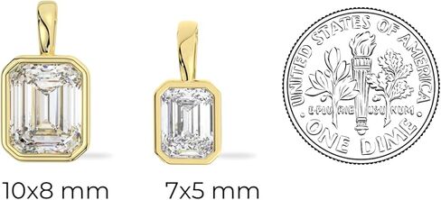 قلادات قلادة من الذهب الأبيض أو الأصفر الخالص عيار 14 قيراط من ألماس مويسانيتي وسوليتير | مستديرة، كمثرية، على شكل قلب | قلادة فقط أو مع صندوق/سلسلة كابل | صنع في الولايات المتحدة الأمريكية in Kuwait