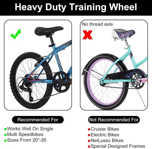 Bike Training Wheels, Pair of Heavy Duty Rear with Stabilizers Mounted Kit for 16 18 20 22 24 inch Kids Boy Girls Variable Bike (Red, 16-24 Inch) in Saudi Arabia