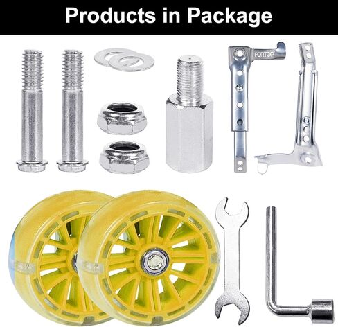 Bike Training Wheels, Pair of Heavy Duty Rear with Stabilizers Mounted Kit for 16 18 20 22 24 inch Kids Boy Girls Variable Bike (Red, 16-24 Inch) in Saudi Arabia