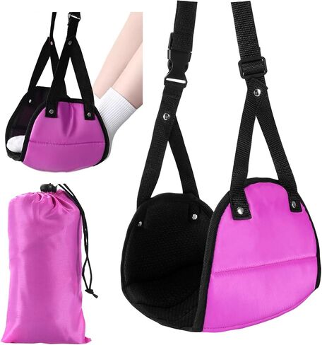 Airplane Footrest, Perfect Travel Footrest Hammock for Long Trip, Portable Foot Rest for Train Flight Office Foot Hammock, Airplane Travel Accessories to Relax Your Feet, Gifts for Travelers in Saudi Arabia