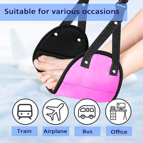 Airplane Footrest, Perfect Travel Footrest Hammock for Long Trip, Portable Foot Rest for Train Flight Office Foot Hammock, Airplane Travel Accessories to Relax Your Feet, Gifts for Travelers in Saudi Arabia