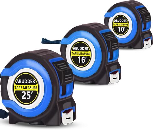 3 عبوات من أشرطة القياس، شريط قياس (10 بوصة، 16 بوصة و25 بوصة)، شريط قياس سهل القراءة قابل للسحب بكسور 1/8، شريط قياس in Kuwait