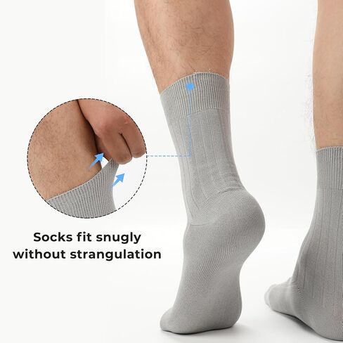 BAMBOO COOL Men's Crew Socks Bamboo Viscose Breathable Dress Socks For Men, Casual Lightweight Comfort 6 Pack in Saudi Arabia