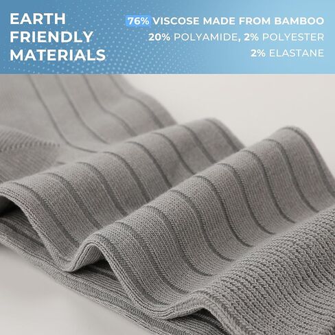 BAMBOO COOL Men's Crew Socks Bamboo Viscose Breathable Dress Socks For Men, Casual Lightweight Comfort 6 Pack in Saudi Arabia