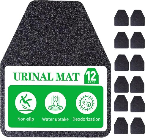 Urinal Mats (6 Pieces) - Urinal Mats for Men Bathroom Non-Slip Water Absorption Deodorization Black Floor Urine Mats - Heavy Duty in Saudi Arabia