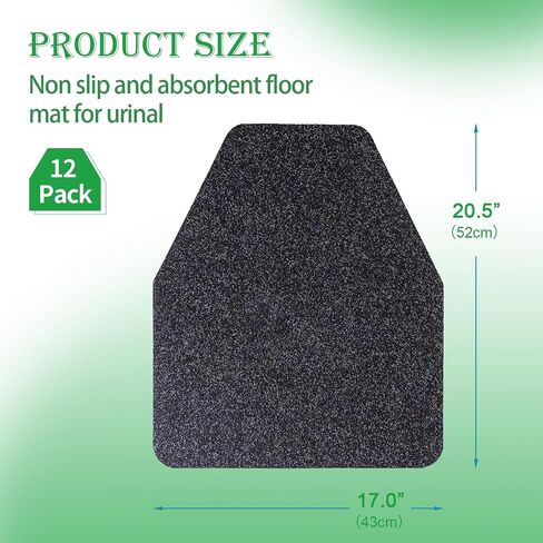 Urinal Mats (6 Pieces) - Urinal Mats for Men Bathroom Non-Slip Water Absorption Deodorization Black Floor Urine Mats - Heavy Duty in Saudi Arabia
