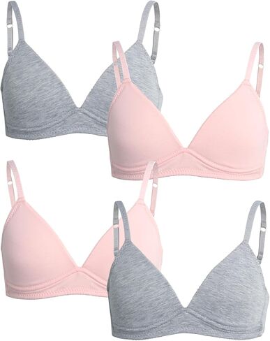 Nautica Girls' Training Bra - 4 Pack/6 Pack Molded and Ribbed A-Cup Girls Sports Bra - Training Bralettes for Girls (30A-36A) in Saudi Arabia