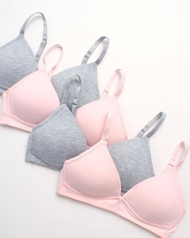 Nautica Girls' Training Bra - 4 Pack/6 Pack Molded and Ribbed A-Cup Girls Sports Bra - Training Bralettes for Girls (30A-36A) in Saudi Arabia